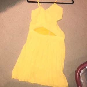 About Us yellow dress from Revolve